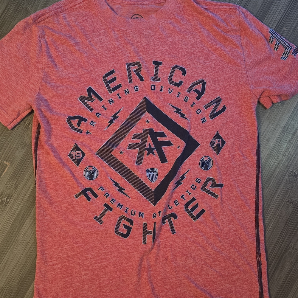 American Fighter Boys Shirt Small Red Heather